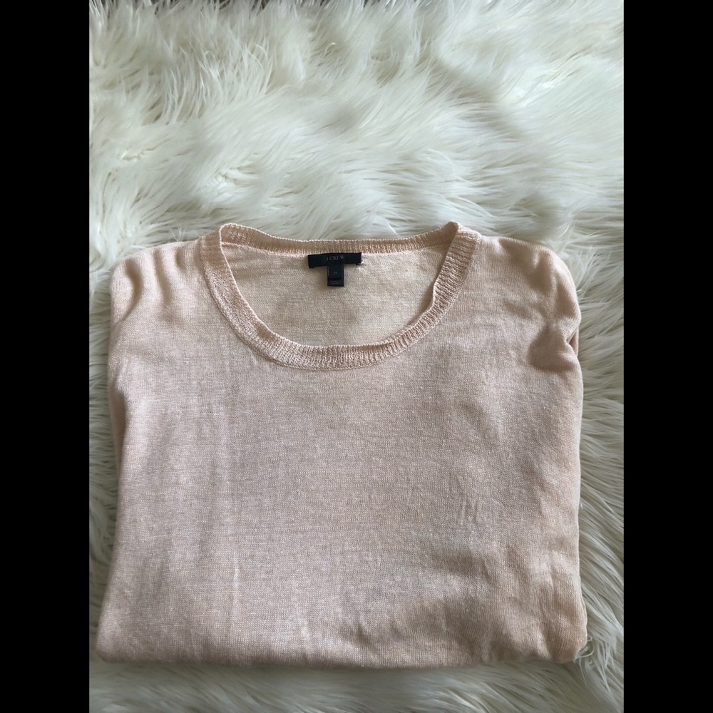 Blush pink linen cotton Jcrew tee size med